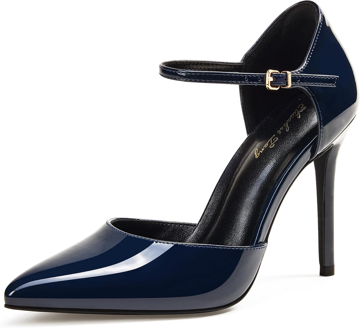 Women's Pointed Toe Ankle Strap Pumps 4 Inch — view 7