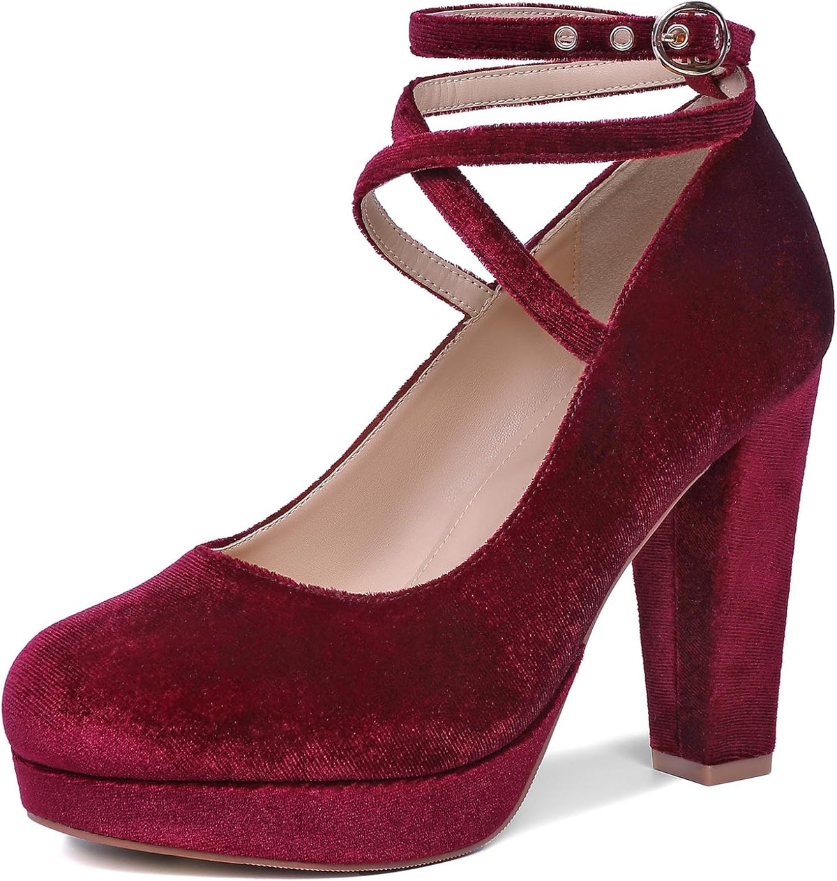Women's Vintage Bow Platform Pumps - High Heel Dress Shoes with a Small Bow Detail for Retro Party Looks - 8