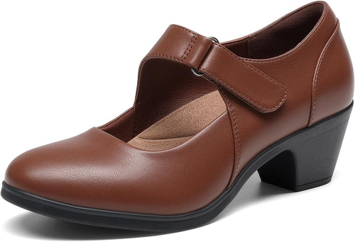 Women's Mary Jane Block Heel Pumps Chunky — view 2
