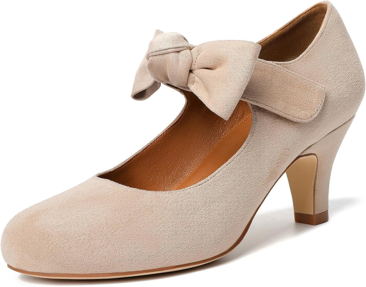 Women's Vintage Bow Platform Pumps High Heel — view 10