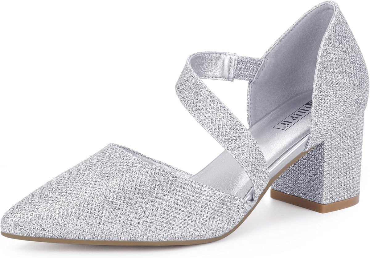 Women's Pointed Toe Block Heel Pumps 2 Inch — view 10